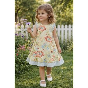 Baby Lulu Floral Dress Sleeveless Size 3T Spring Summer Ruffles